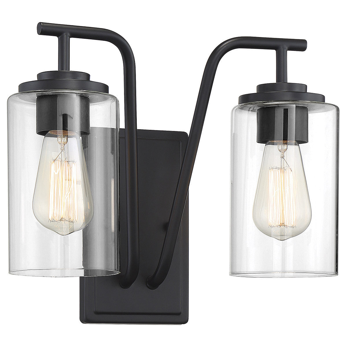 Meridian Lite Trends 2-Light Outdoor Wall Lantern in Matte Black M50042BK