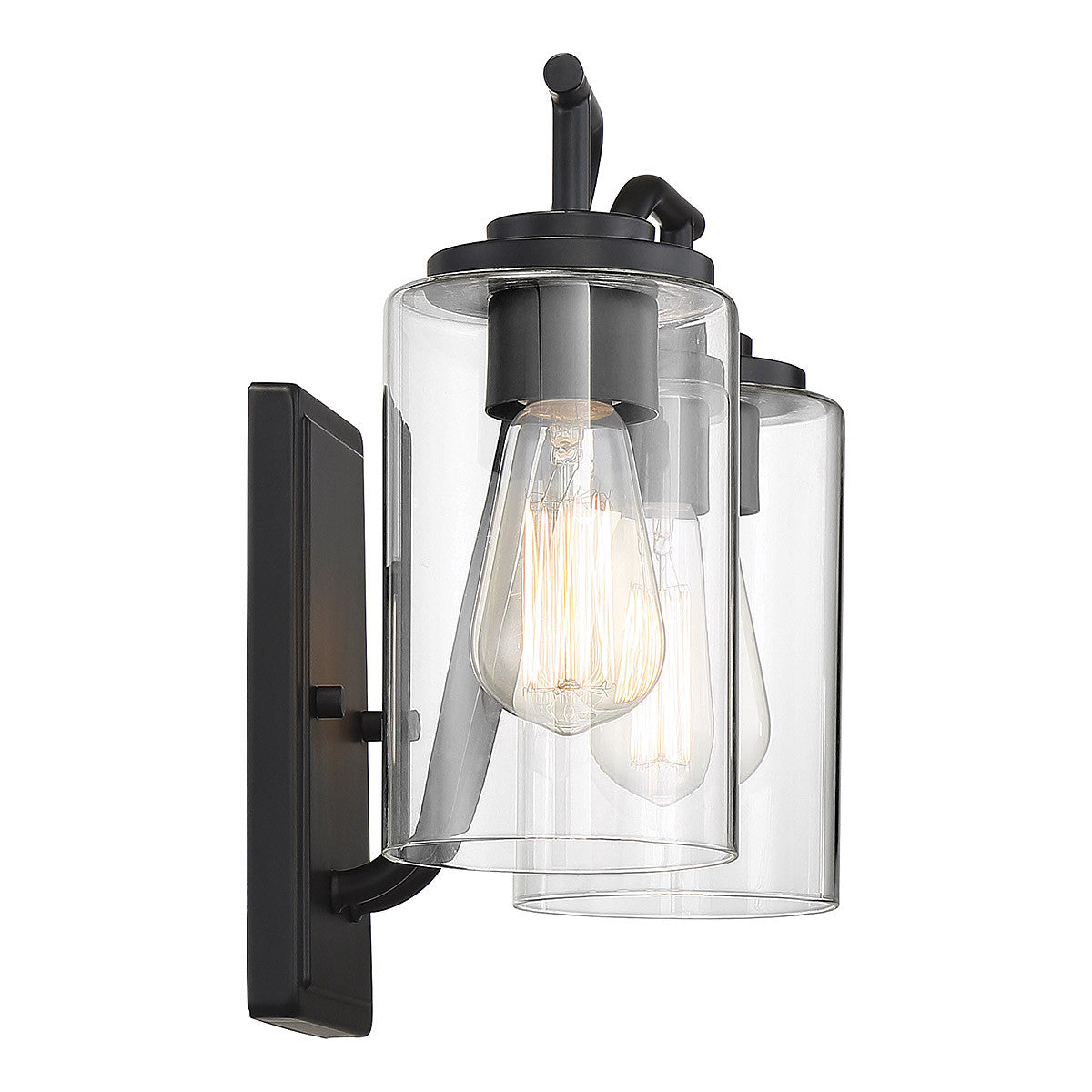 Meridian Lite Trends 2-Light Outdoor Wall Lantern in Matte Black M50042BK