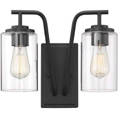 Meridian Lite Trends 2-Light Outdoor Wall Lantern in Matte Black M50042BK