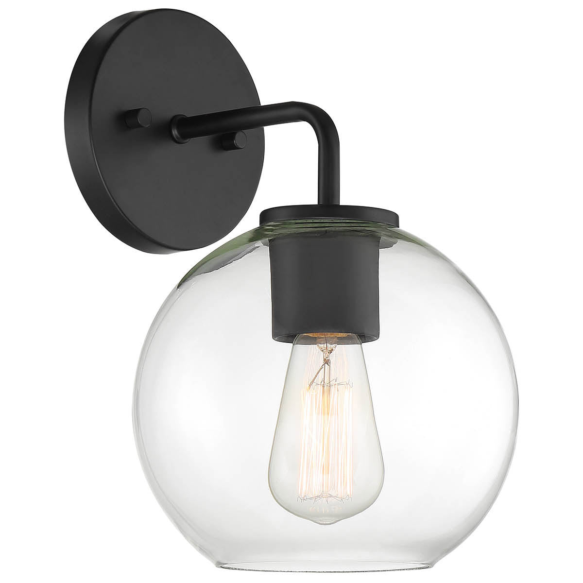 Meridian Lite Trends 1-Light Outdoor Wall Lantern in Matte Black M50044BK