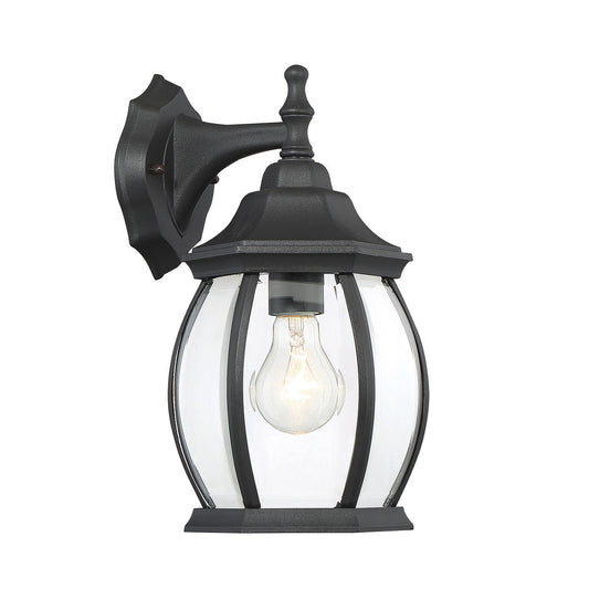 Meridian 1-Light Outdoor Wall Lantern in Black M50053BK