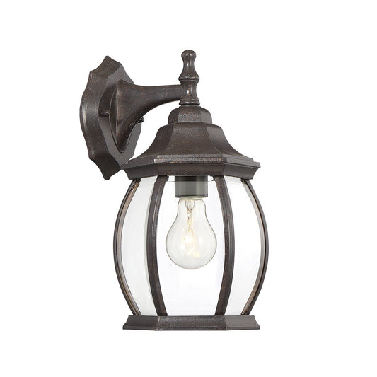 Meridian 1-Light Outdoor Wall Lantern in Rustic Bronze M50053RB