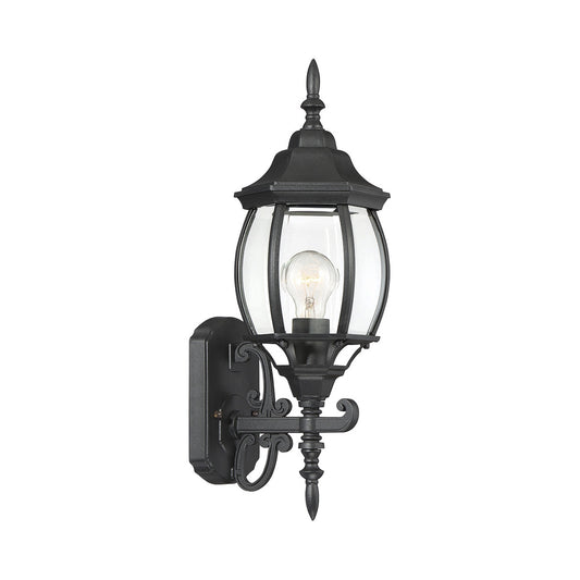 Meridian 1-Light Outdoor Wall Lantern in Black M50054BK