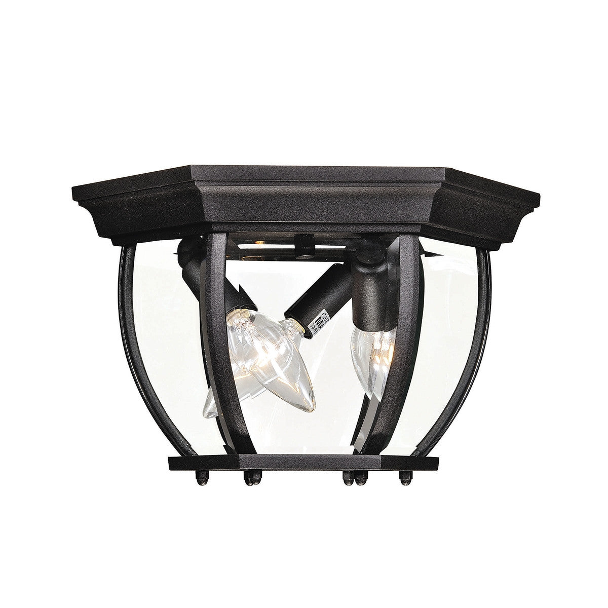 Meridian 3-Light Outdoor Ceiling Light in Black M50059BK