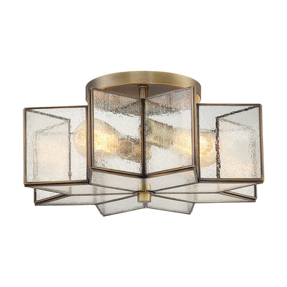 Meridian Lite Trends 2-Light Ceiling Light in Natural Brass M60004NB