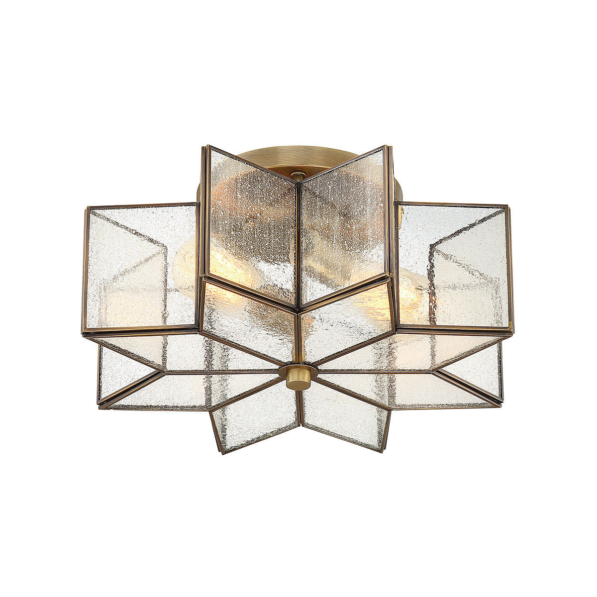 Meridian Lite Trends 2-Light Ceiling Light in Natural Brass M60004NB