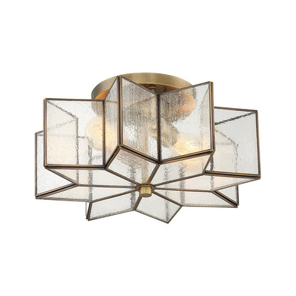 Meridian Lite Trends 2-Light Ceiling Light in Natural Brass M60004NB