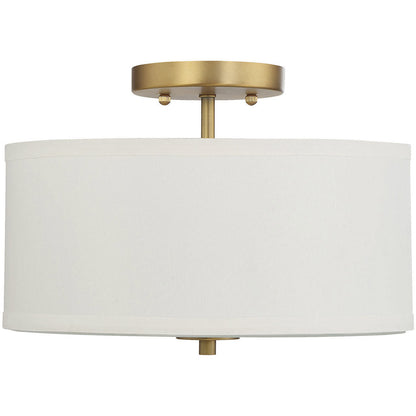 Meridian Lite Trends 2-Light Ceiling Light in Natural Brass M60008NB