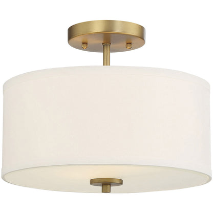 Meridian Lite Trends 2-Light Ceiling Light in Natural Brass M60008NB