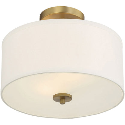 Meridian Lite Trends 2-Light Ceiling Light in Natural Brass M60008NB