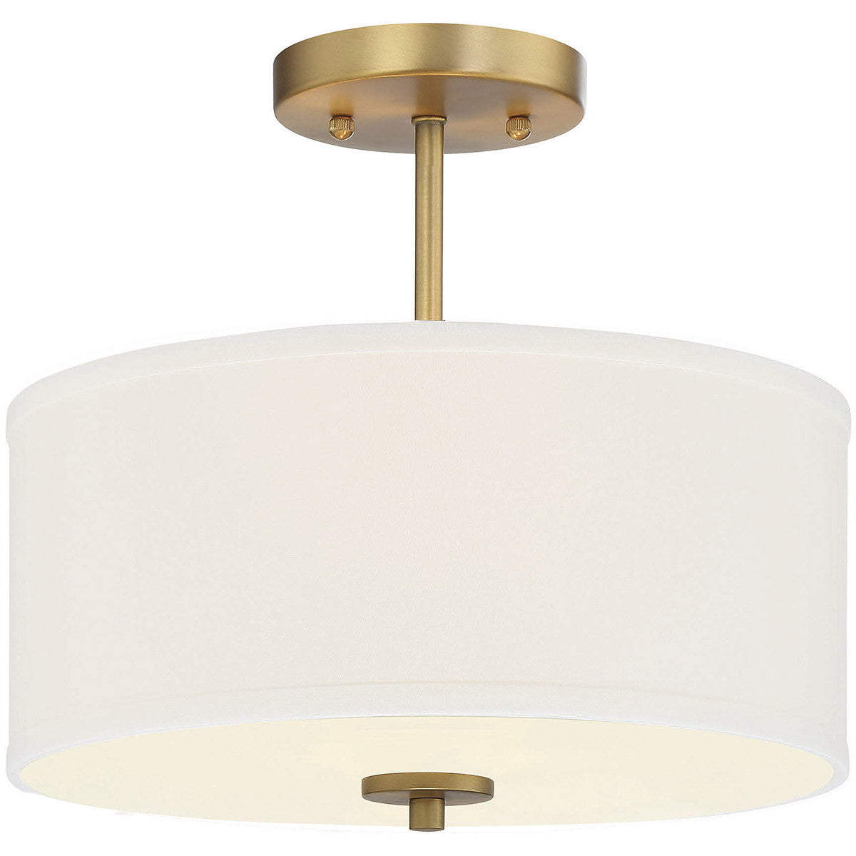 Meridian 2-Light Ceiling Light in Natural Brass M60008NB