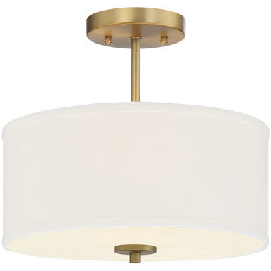 Meridian Lite Trends 2-Light Ceiling Light in Natural Brass M60008NB