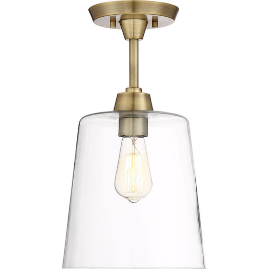 Meridian 1-Light Ceiling Light in Natural Brass M60010NB