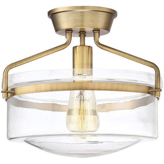 Meridian 1-Light Ceiling Light in Natural Brass M60011NB