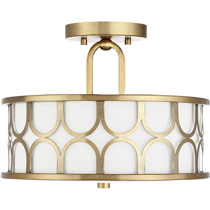 Meridian Lite Trends 2-Light Ceiling Light in Natural Brass M60015NB