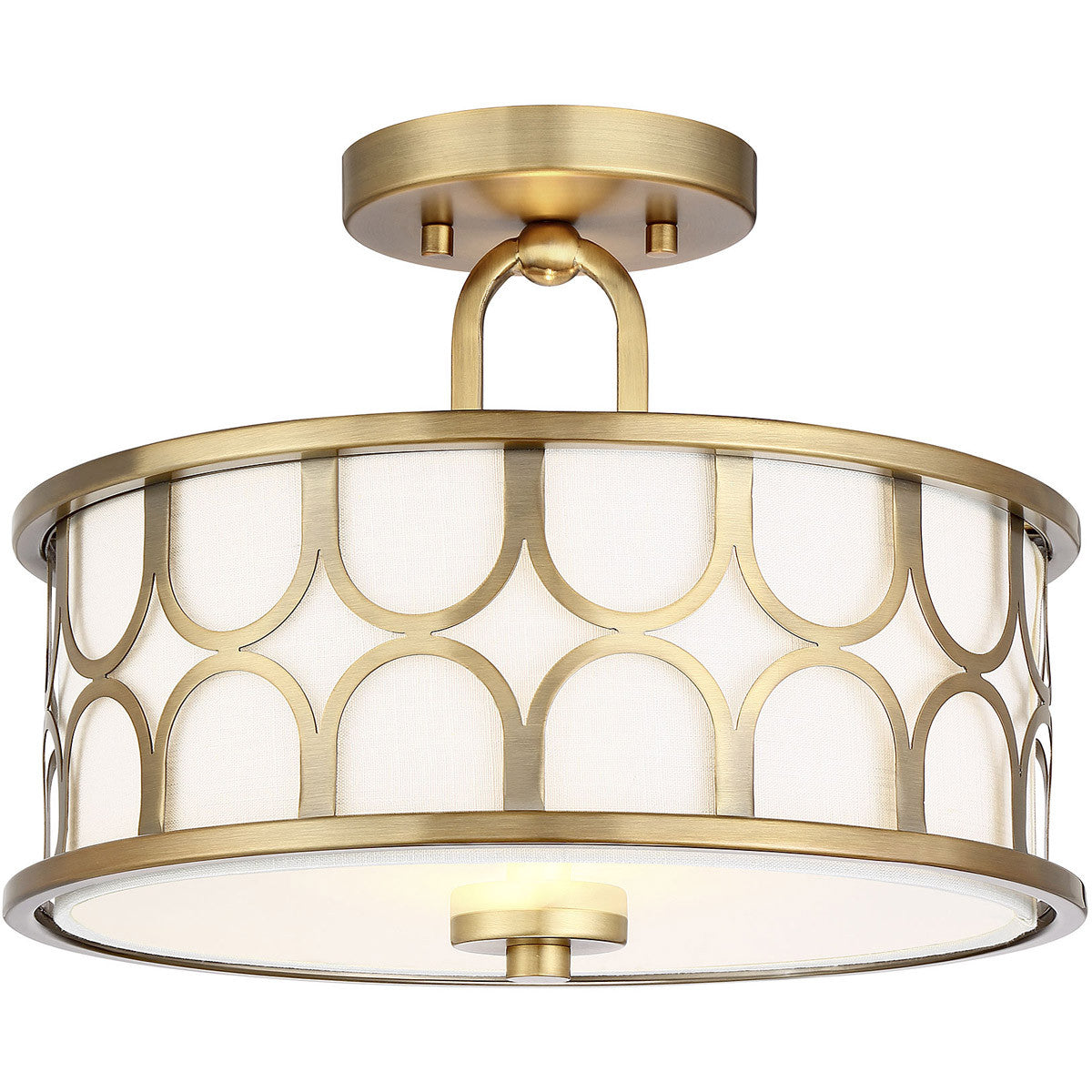 Meridian Lite Trends 2-Light Ceiling Light in Natural Brass M60015NB