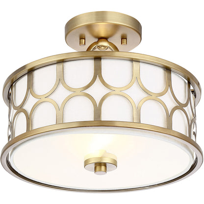 Meridian Lite Trends 2-Light Ceiling Light in Natural Brass M60015NB