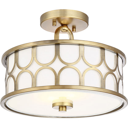 Meridian Lite Trends 2-Light Ceiling Light in Natural Brass M60015NB