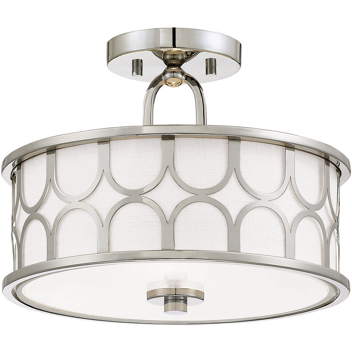 Meridian 2-Light Ceiling Light in Polished Nickel M60015PN