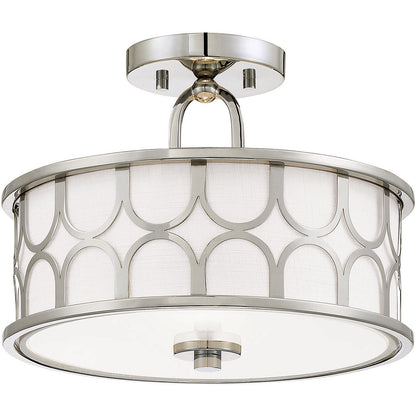 Meridian 2-Light Ceiling Light in Polished Nickel M60015PN