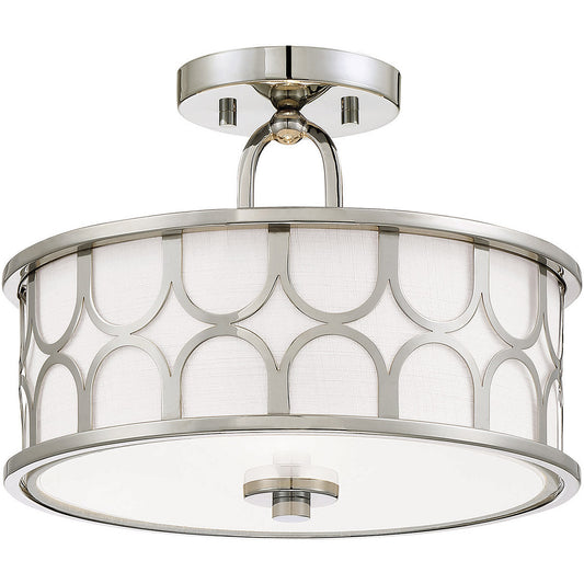 Meridian 2-Light Ceiling Light in Polished Nickel M60015PN