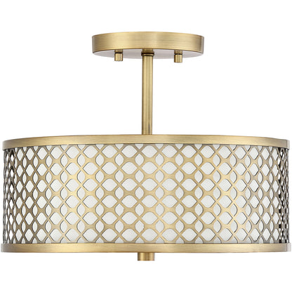 Meridian Lite Trends 2-Light Ceiling Light in Natural Brass M60016NB