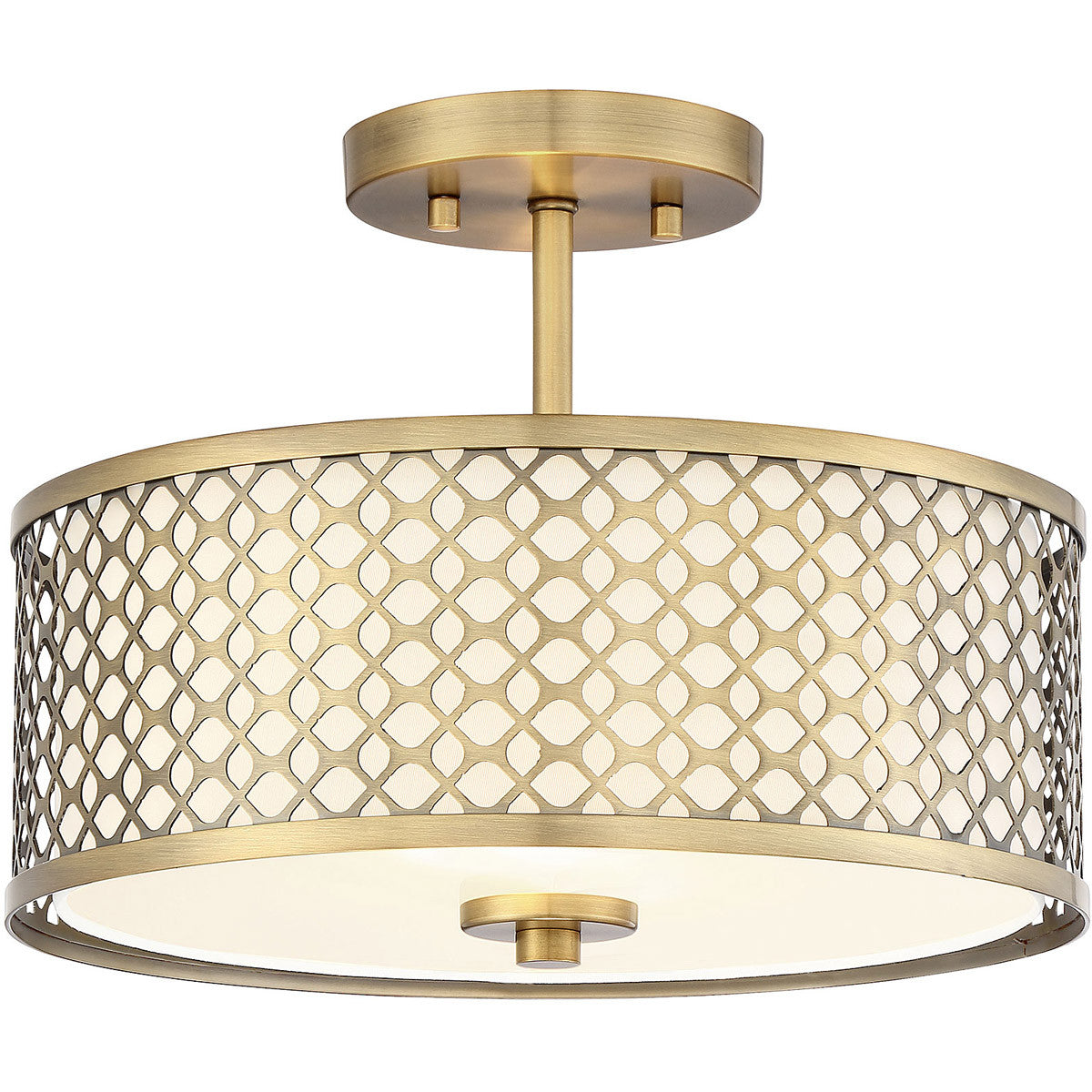 Meridian Lite Trends 2-Light Ceiling Light in Natural Brass M60016NB