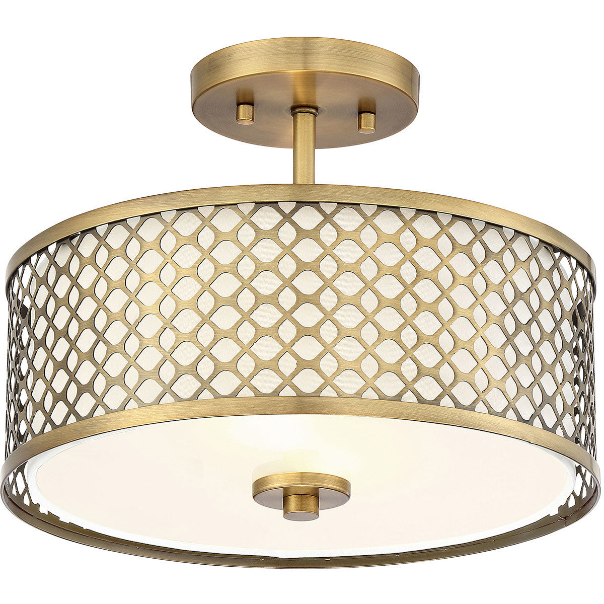 Meridian Lite Trends 2-Light Ceiling Light in Natural Brass M60016NB