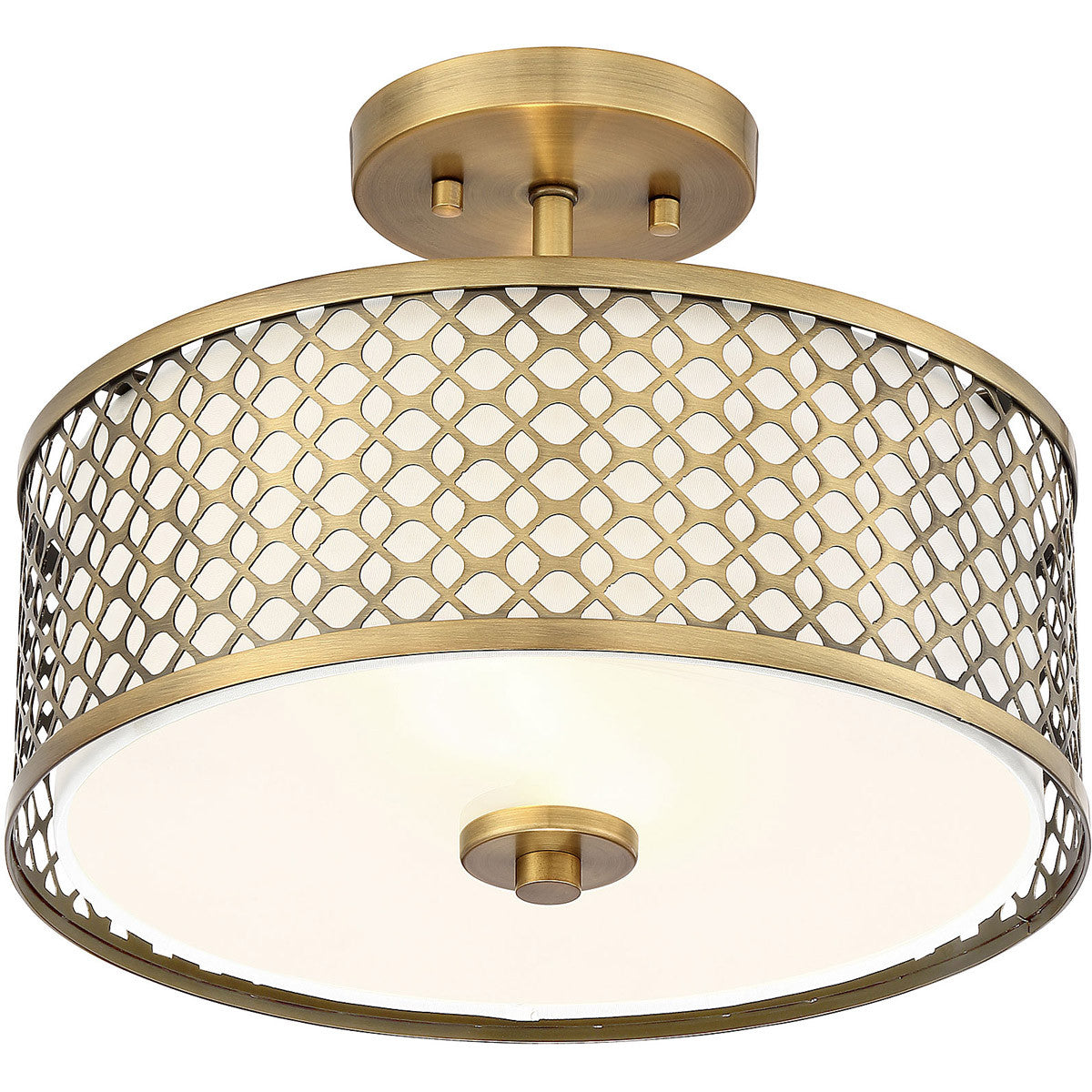 Meridian Lite Trends 2-Light Ceiling Light in Natural Brass M60016NB