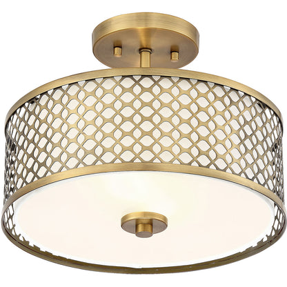 Meridian Lite Trends 2-Light Ceiling Light in Natural Brass M60016NB