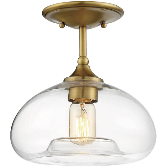 Meridian 1-Light Ceiling Light in Natural Brass M60017NB