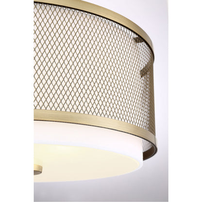 Meridian Lite Trends 3-Light Ceiling Light in Natural Brass M60018NB