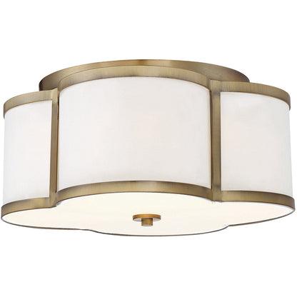 Meridian 3-Light Ceiling Light in Natural Brass M60020NB