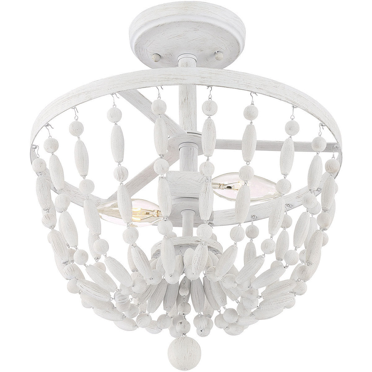 Meridian Lite Trends 2-Light Ceiling Light in Distressed Wood M60028DW