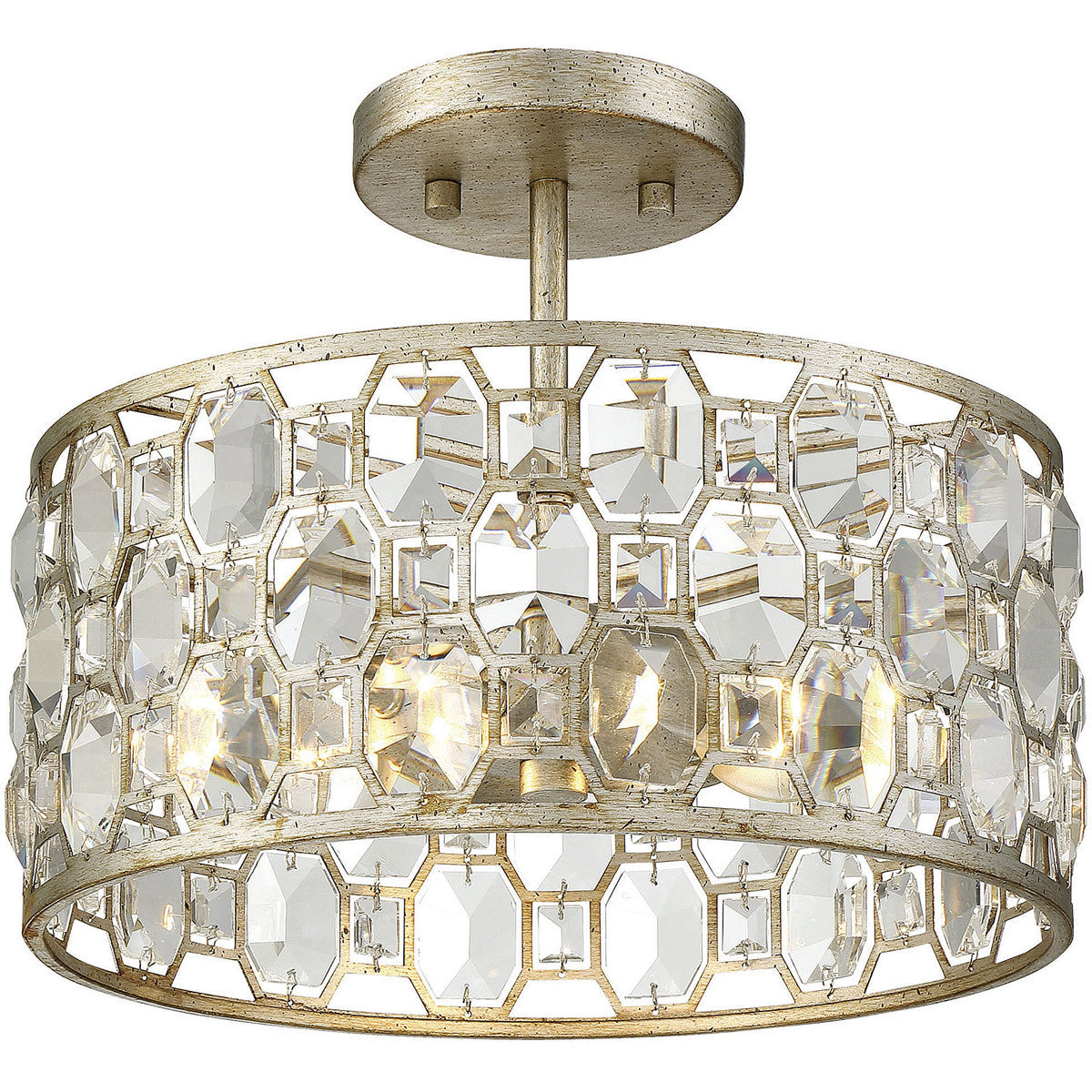 Meridian Lite Trends 2-Light Ceiling Light in Silver Gold M60033SG