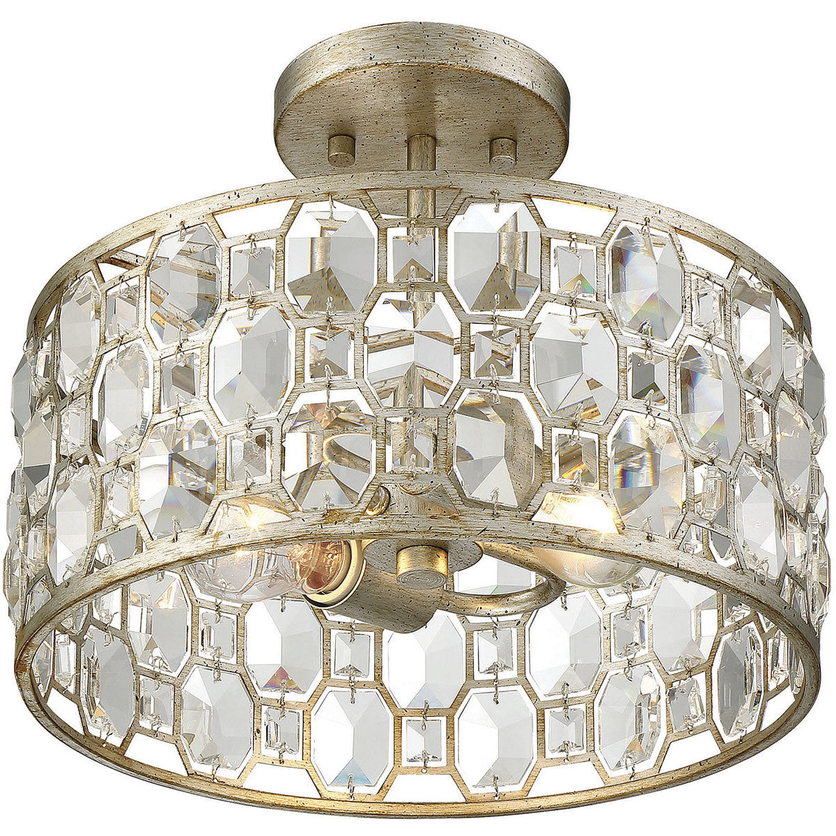 Meridian Lite Trends 2-Light Ceiling Light in Silver Gold M60033SG