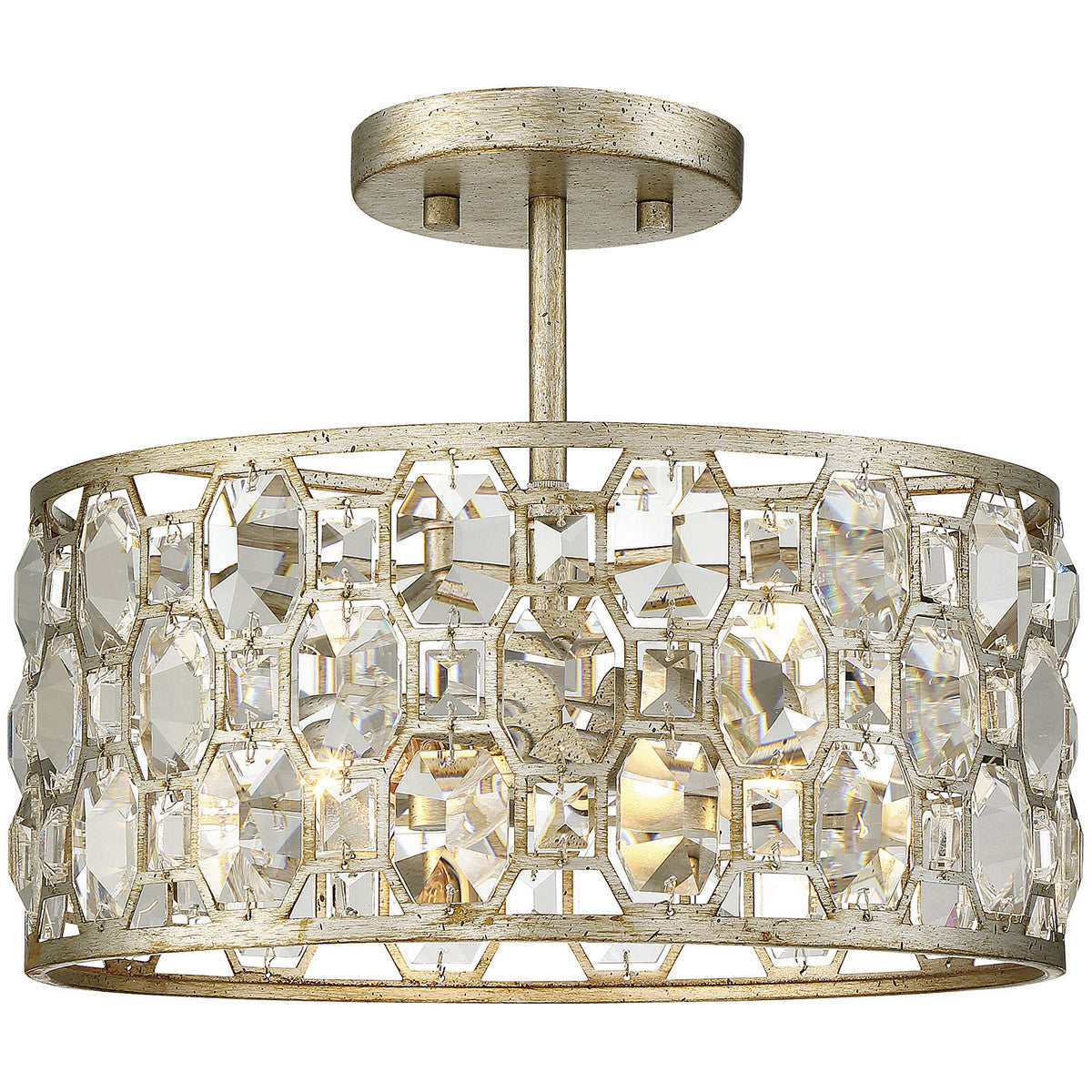 Meridian 2-Light Ceiling Light in Silver Gold M60033SG