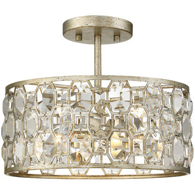 Meridian Lite Trends 2-Light Ceiling Light in Silver Gold M60033SG