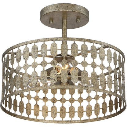 Meridian Lite Trends 3-Light Ceiling Light in Antique Gold M60038OG