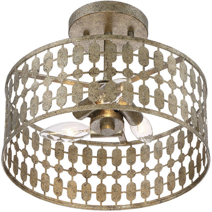 Meridian Lite Trends 3-Light Ceiling Light in Antique Gold M60038OG