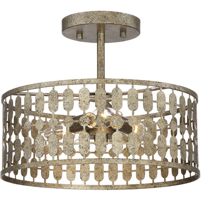 Meridian 3-Light Ceiling Light in Antique Gold M60038OG