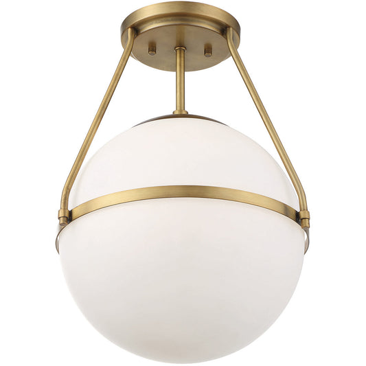 Meridian 1-Light Ceiling Light in Natural Brass M60054NB