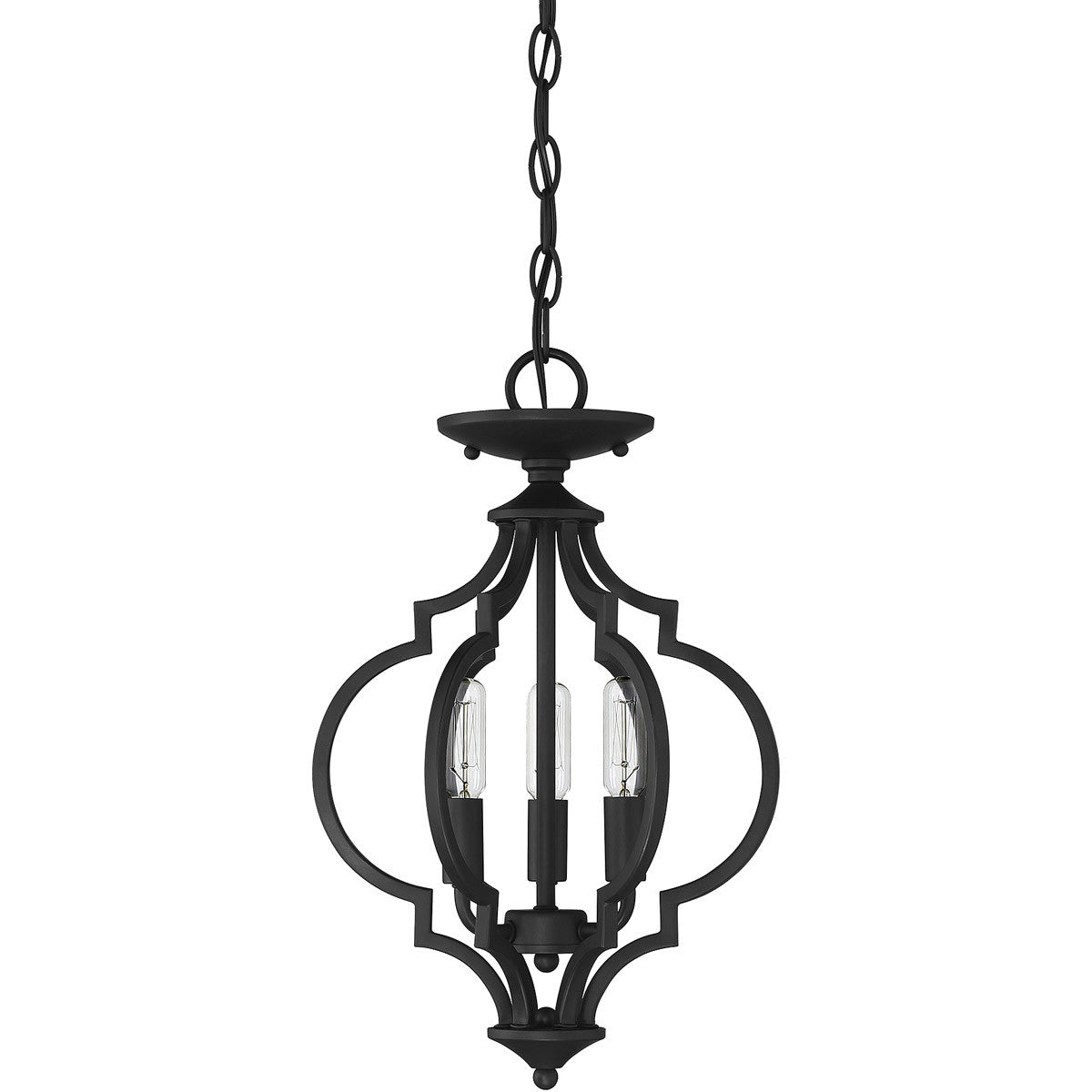 Meridian Lite Trends 3-Light Convertible Semi-Flush or Pendant in Matte Black M60055MBK