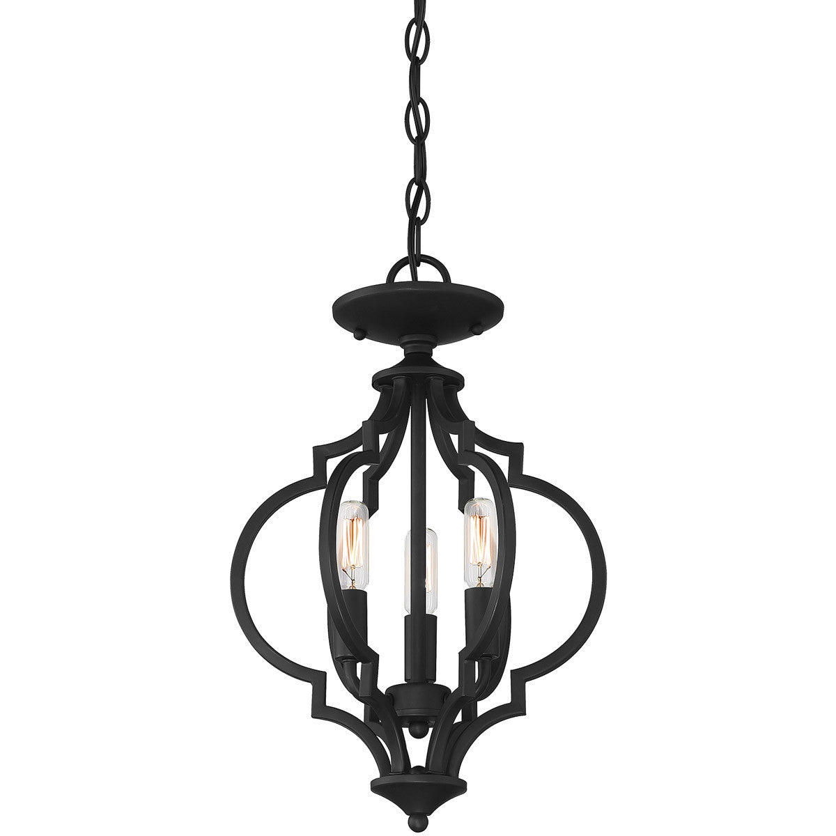 Meridian Lite Trends 3-Light Convertible Semi-Flush or Pendant in Matte Black M60055MBK