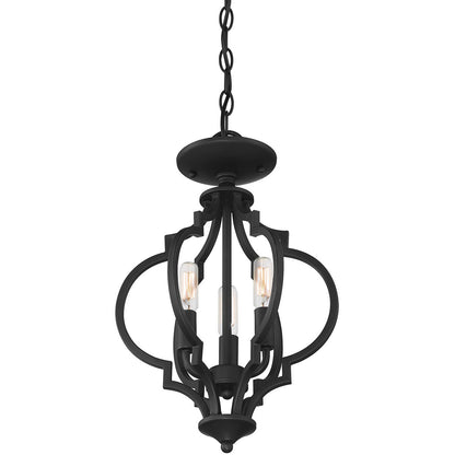 Meridian Lite Trends 3-Light Convertible Semi-Flush or Pendant in Matte Black M60055MBK