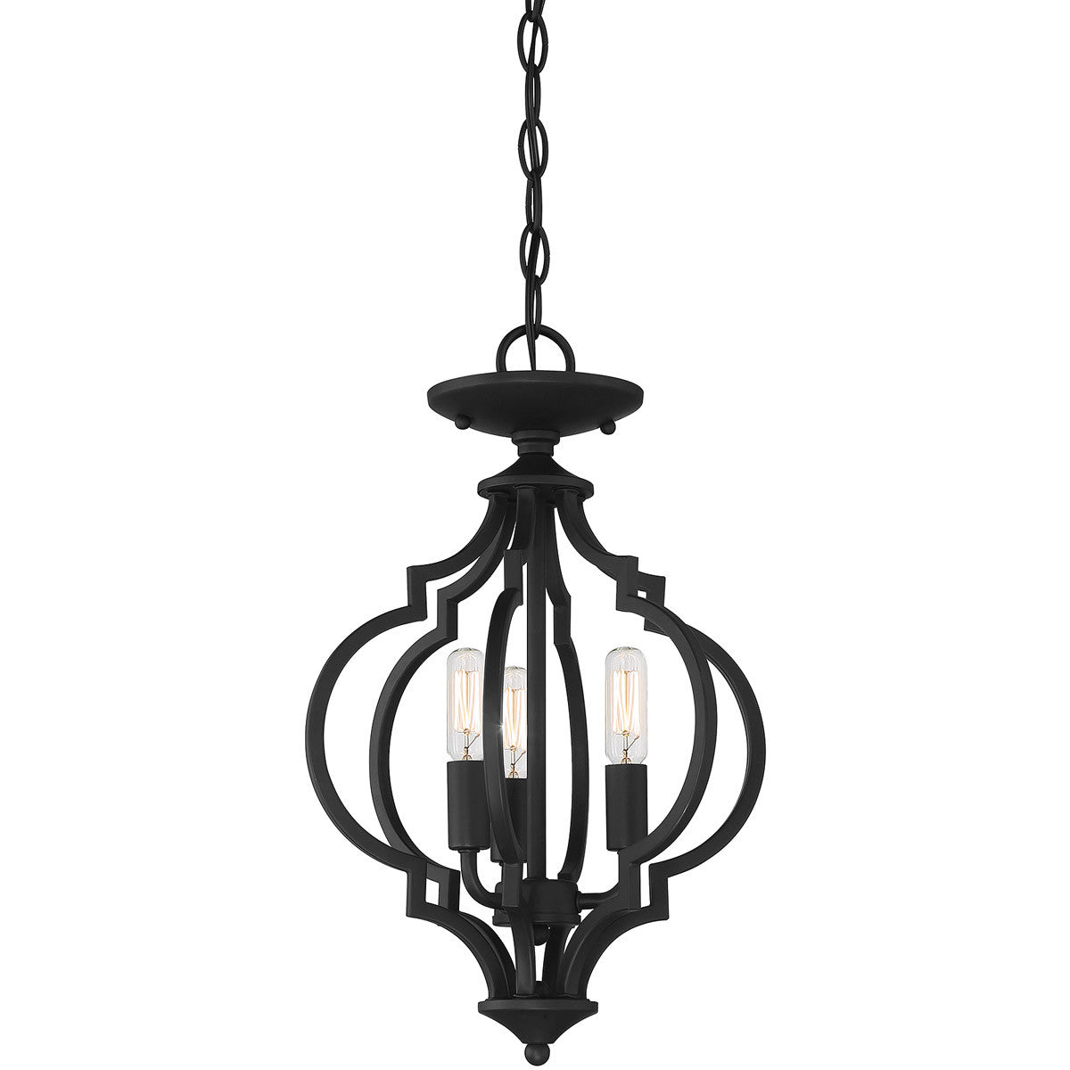 Meridian Lite Trends 3-Light Convertible Semi-Flush or Pendant in Matte Black M60055MBK