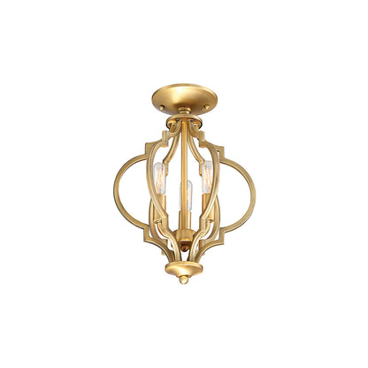 Meridian Lite Trends 3-Light Convertible Semi-Flush or Pendant in Natural Brass M60055NB