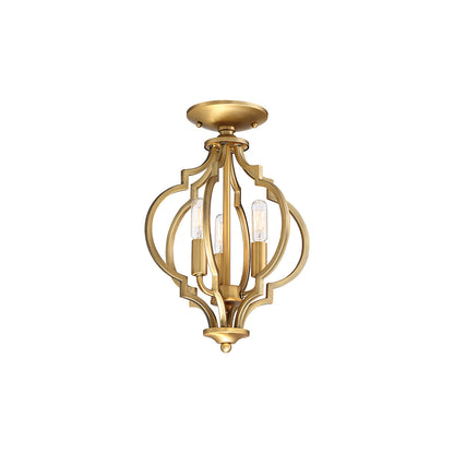 Meridian Lite Trends 3-Light Convertible Semi-Flush or Pendant in Natural Brass M60055NB