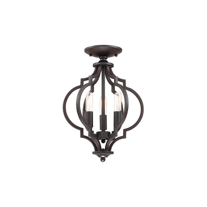 Meridian Lite Trends 3-Light Convertible Semi-Flush or Pendant in Oil Rubbed Bronze M60055ORB