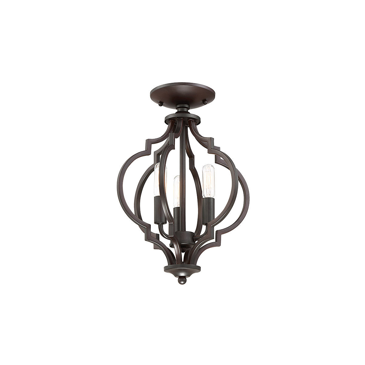 Meridian Lite Trends 3-Light Convertible Semi-Flush or Pendant in Oil Rubbed Bronze M60055ORB